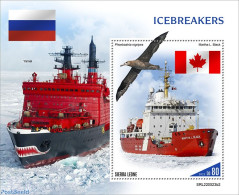 Sierra Leone 2022 Icebreakers , Mint NH, History - Nature - Transport - Flags - Birds - Ships And Boats - Bateaux