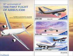 Sierra Leone 2022 50th Anniversary Of The First Flight Of The Airbus A300, Mint NH, Transport - Aircraft & Aviation - Airplanes