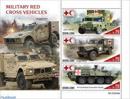 Sierra Leone 2022 Military Red Cross Vehicles, Mint NH, Health - History - Transport - Red Cross - Militarism - Automo.. - Croix-Rouge