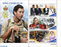 Sierra Leone 2022 King Charles III, Mint NH, History - Transport - Charles & Diana - Kings & Queens (Royalty) - Automo.. - Familles Royales