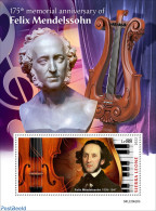 Sierra Leone 2022 175th Memorial Anniversary Of Felix Mendelssohn, Mint NH, Performance Art - Music - Musical Instrume.. - Musique