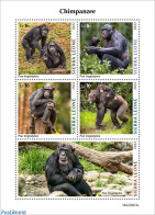 Sierra Leone 2022 Chimpanzees, Mint NH, Nature - Monkeys - Other & Unclassified