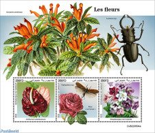 Djibouti 2022 Flowers, Mint NH, Nature - Flowers & Plants - Insects - Yibuti (1977-...)