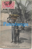 229576 AFRICA DAHOMEY COSTUMES NATIVE WOMAN SEMI NUDE & BOY CIRCULATED TO ARGENTINA POSTAL POSTCARD - Unclassified