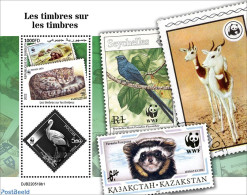 Djibouti 2022 Stamps On Stamps, Mint NH, Nature - Animals (others & Mixed) - Birds - Cat Family - Turtles - World Wild.. - Briefmarken Auf Briefmarken