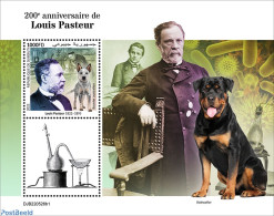 Djibouti 2022 200th Anniversary Of Louis Pasteur, Mint NH, Health - Nature - Science - Dogs - Inventors - Dschibuti (1977-...)