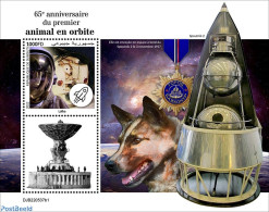 Djibouti 2022 65th Anniversary Of The First Animal In Orbit, Mint NH, Nature - Transport - Dogs - Space Exploration - Yibuti (1977-...)