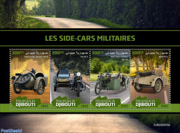 Djibouti 2022 Military Sidecars, Mint NH, History - Transport - Militarism - Automobiles - Motorcycles - Militares