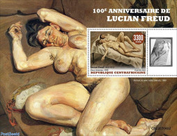 Central Africa 2022 100th Anniversary Of Lucian Freud, Mint NH, Art - Nude Paintings - Paintings - República Centroafricana