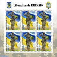 Central Africa 2022 Liberation Of Kherson, Mint NH, History - Nature - Militarism - Fruit - Militaria