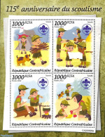 Central Africa 2022 115 Years Scouting 4v M/s, Mint NH, Sport - Scouting - Centrafricaine (République)