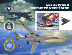 Central Africa 2022 Nuclear Capable Aircraft, Mint NH, History - Transport - Militarism - Aircraft & Aviation - Militaria