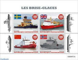 Central Africa 2022 Icebreakers , Mint NH, History - Transport - Flags - Ships And Boats - Ships