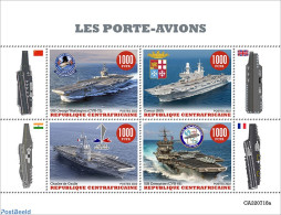 Central Africa 2022 Aircraft Carriers, Mint NH, Transport - Aircraft & Aviation - Ships And Boats - Vliegtuigen