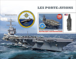 Central Africa 2022 Aircraft Carriers, Mint NH, Transport - Aircraft & Aviation - Ships And Boats - Flugzeuge