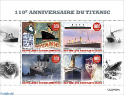 Central Africa 2022 110th Anniversary Of Titanic, Mint NH, Transport - Ships And Boats - Titanic - Schiffe