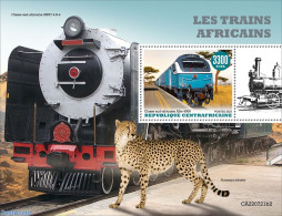 Central Africa 2022 African Trains, Mint NH, Nature - Transport - Cat Family - Railways - Trains