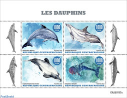 Central Africa 2022 Dolphins, Mint NH, Nature - Sea Mammals - Centrafricaine (République)