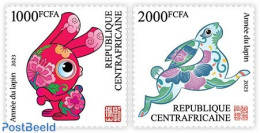 Central Africa 2022 Year Of The Rabbit, Mint NH, Nature - Rabbits / Hares - Zentralafrik. Republik