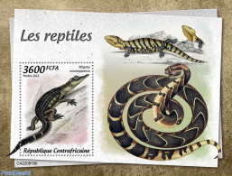 Central Africa 2022 Reptiles, Mint NH, Nature - Crocodiles - Snakes - Centrafricaine (République)