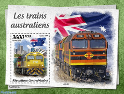 Central Africa 2022 Australian Trains, Mint NH, History - Transport - Flags - Railways - Treinen