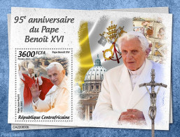 Central Africa 2022 95th Anniversary Of Pope Benedict XVI, Mint NH, Religion - Pope - Popes