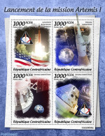 Central Africa 2022 Artemis I, Mint NH, History - Transport - Flags - Space Exploration - Zentralafrik. Republik