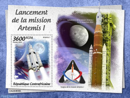 Central Africa 2022 Artemis I, Mint NH, Transport - Space Exploration - Zentralafrik. Republik