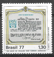 Brasil 1977 Sesquicentenário Da Criação Dos Cursos Jurídicos RHM C998 - Neufs