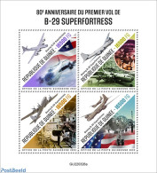 Guinea, Republic 2022 80th Anniversary Of The B-29 First Flight , Mint NH, History - Transport - Flags - Militarism - .. - Militaria