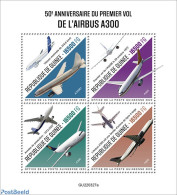 Guinea, Republic 2022 50th Anniversary Of The First Flight Of The Airbus A300, Mint NH, Transport - Aircraft & Aviation - Avions