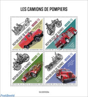 Guinea, Republic 2022 Fire Engines, Mint NH, Transport - Automobiles - Fire Fighters & Prevention - Cars