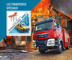 Guinea, Republic 2022 Special Transport , Mint NH, Transport - Automobiles - Fire Fighters & Prevention - Cars