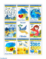 Guinea, Republic 2022 Peace For Ukraine, Mint NH, History - Nature - Various - Peace - Fruit - Globes - Pigeons - Fruits