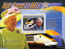 Guinea, Republic 2022 Diamond Jubilee Of Queen Elizabeth II, Mint NH, History - Transport - Kings & Queens (Royalty) -.. - Königshäuser, Adel