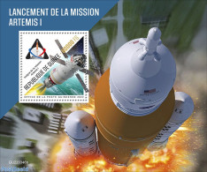 Guinea, Republic 2022 Artemis I, Mint NH, Transport - Space Exploration - Autres & Non Classés