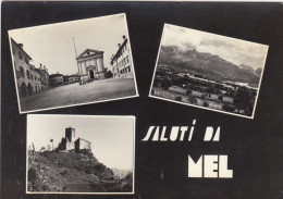 MEL-BORGO VALBELLUNA-BELLUNO-SALUTI DA..-MULTIVEDUTE- CARTOLINA VERA FOTOGRAFIA VIAGGIATA IL 9-10-1959 - Belluno