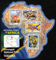 Sierra Leone 2016 National Park Tanzania, Mint NH, Nature - Various - Animals (others & Mixed) - Deer - Reptiles - Maps - Aardrijkskunde