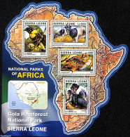 Sierra Leone 2016 National Park Sierra Leone, Mint NH, Nature - Animals (others & Mixed) - Birds - Monkeys - Owls - Autres & Non Classés