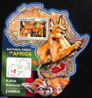 Sierra Leone 2016 National Park Zambia, Mint NH, Nature - Cat Family - Deer - Andere & Zonder Classificatie