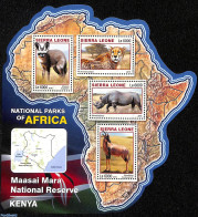 Sierra Leone 2016 National Park Kenya, Mint NH, Nature - Animals (others & Mixed) - Cat Family - Rhinoceros - Other & Unclassified