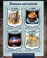 Sierra Leone 2016 Dinosaurs And Minerals, Mint NH, History - Nature - Geology - Prehistoric Animals - Vor- U. Frühgeschichte