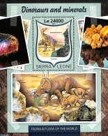 Sierra Leone 2016 Dinosaurs And Minerals, Mint NH, History - Nature - Geology - Prehistoric Animals - Préhistoriques