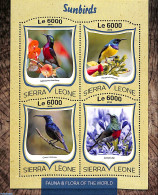 Sierra Leone 2016 Sunbirds, Mint NH, Nature - Birds - Flowers & Plants - Other & Unclassified