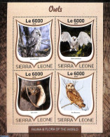 Sierra Leone 2016 Owls, Mint NH, Nature - Birds - Birds Of Prey - Owls - Other & Unclassified