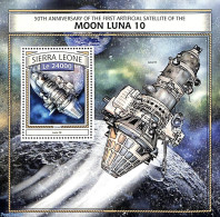 Sierra Leone 2016 50th Anniversary Of Moon Luna 10, Mint NH, Transport - Space Exploration - Otros & Sin Clasificación