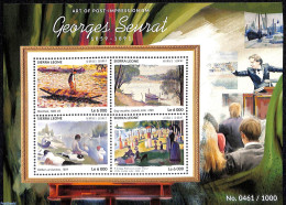 Sierra Leone 2015 Georges Seurat, Mint NH, Nature - Transport - Dogs - Ships And Boats - Art - Paintings - Bateaux