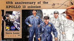 Sierra Leone 2015 45th Anniversary Of The Apollo 13 Mission, Mint NH, Transport - Space Exploration - Otros & Sin Clasificación