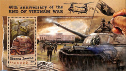 Sierra Leone 2015 40th Anniversary Of The End Of Vietnam War, Mint NH, History - Transport - Militarism - Helicopters - Militares