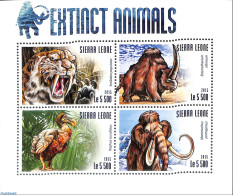 Sierra Leone 2015 Extinct Animals, Mint NH, Nature - Birds - Cat Family - Prehistoric Animals - Rhinoceros - Prehistorisch